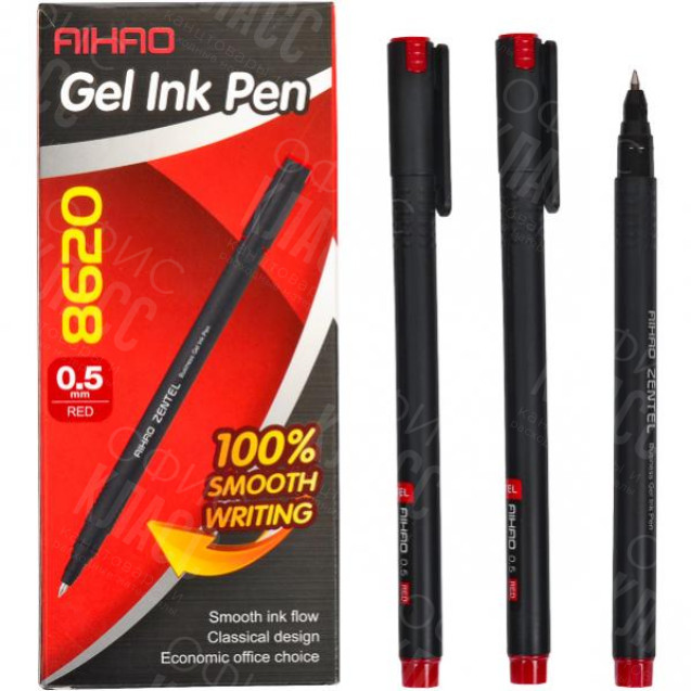 РУЧКА ГЕЛЕВАЯ "AIHAO" 8620 КРАСНАЯ