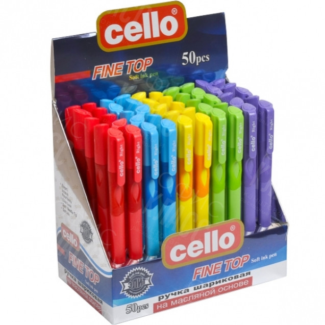 РУЧКА МАСЛЯНАЯ «FINE TOP»  CELLO CL1361–50 ТРЕНАЖЕР ЛЕВША СИНЯЯ