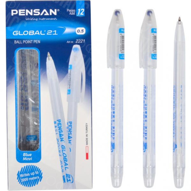 РУЧКА ШАРИКОВАЯ "GLOBAL" 2221 СИНЯЯ 