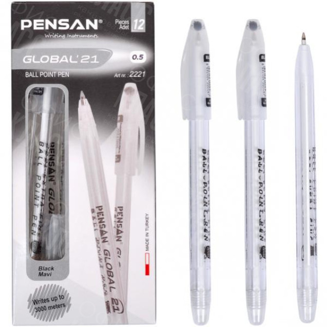 РУЧКА ШАРИКОВАЯ "GLOBAL" 2221 ЧЕРНАЯ