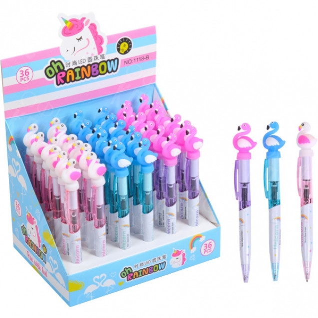 РУЧКА ШАРИКОВАЯ АВТОМАТИЧЕСКАЯ «ФЛАМИНГО»  1118-В СВЕТИТСЯ