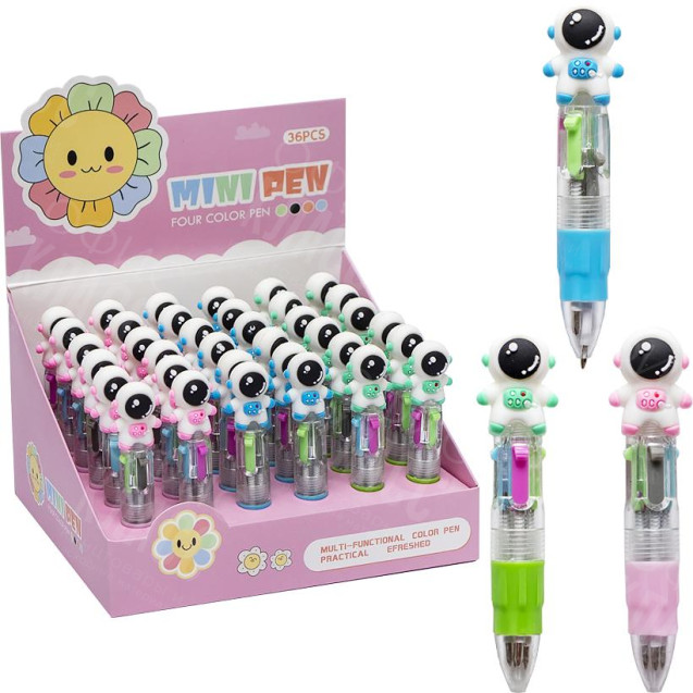 РУЧКА ШАРИКОВАЯ ДЕТСКАЯ 4 ЦВЕТА МИНИ "КОСМОС" 881-1