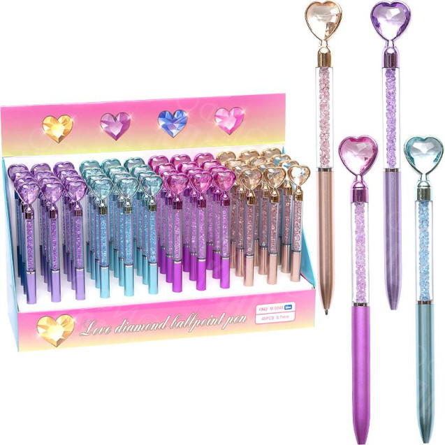 РУЧКА ШАРИКОВАЯ ПОДАРОЧНАЯ "СЕРДЦЕ" АВТОМАТИЧЕСКАЯ 9045 СИНЯЯ