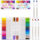 ФЛОМАСТЕР - КИСТОЧКА 48 ЦВЕТОВ 228-48 "WATER COLOR PEN" В ПЛАСТИКОВОМ БОКСЕ