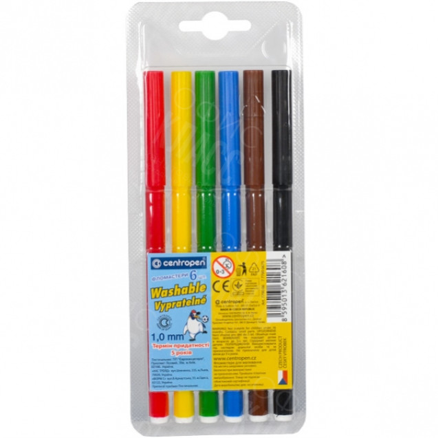 ФЛОМАСТЕРЫ  6 ЦВЕТОВ CENTROPEN 7550;7790