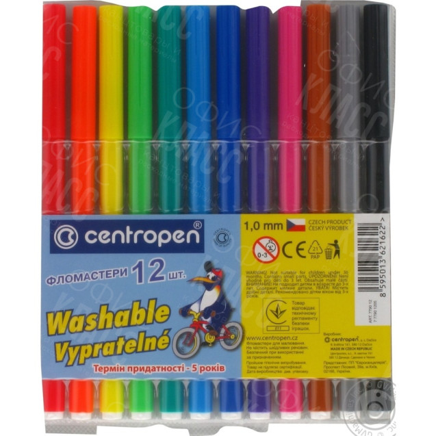 ФЛОМАСТЕРЫ 12 ЦВЕТОВ CENTROPEN 7550