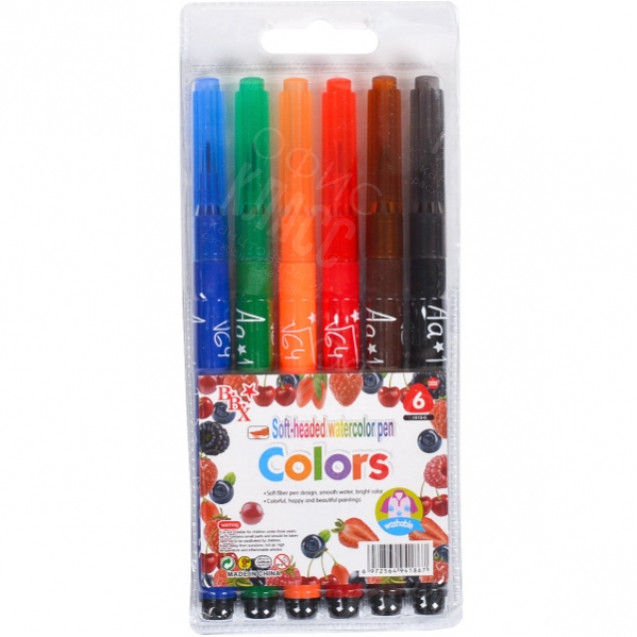 ФЛОМАСТЕРЫ-КИСТЬ 6 ЦВЕТОВ COLORS 1818-6