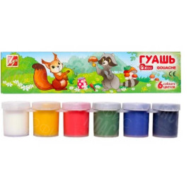 ГУАШЬ  6 ЦВЕТОВ 15МЛ МИНИ ZOO (БЛОК-ТАРА) 1250