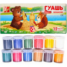 ГУАШЬ 12 ЦВЕТОВ 15МЛ МИНИ ZOO (БЛОК-ТАРА) 1356-08 ЛУЧ