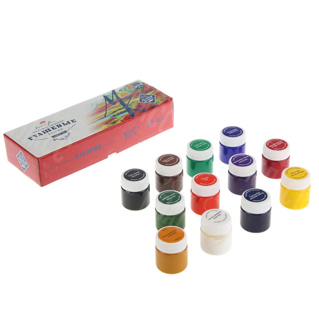 ГУАШЬ 12 ЦВЕТОВ 40МЛ ХУДОЖЕСТВЕННАЯ МК 1741010