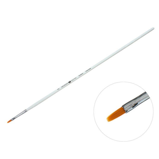 КИСТЬ СИНТЕТИКА №2 ПЛОСКАЯ ДЛИННАЯ РУЧКА 322302 НЕВСКАЯ ПАЛИТРА