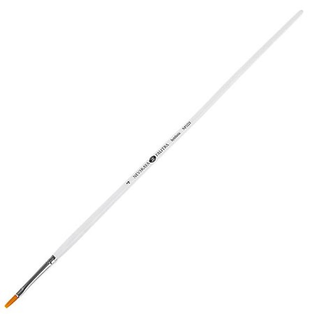 КИСТЬ СИНТЕТИКА №4 ПЛОСКАЯ ДЛИННАЯ РУЧКА 322304 НЕВСКАЯ ПАЛИТРА