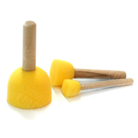 КИСТЬ-ГУБКА КРУГЛАЯ ПОРОЛОН D50ММ ДЕРЕВЯННАЯ РУЧКА DK12502-50