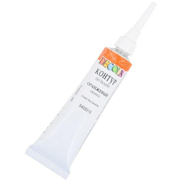 КРАСКА АКРИЛОВАЯ КОНТУР ТКАНЬ ОРАНЖЕВЫЙ 18МЛ DECOLA 5403315