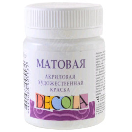 КРАСКА АКРИЛОВАЯ МАТОВАЯ БЕЛАЯ 50МЛ DECOLA 14328104