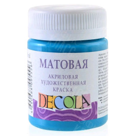 КРАСКА АКРИЛОВАЯ МАТОВАЯ БИРЮЗОВАЯ 50МЛ DECOLA 14328507