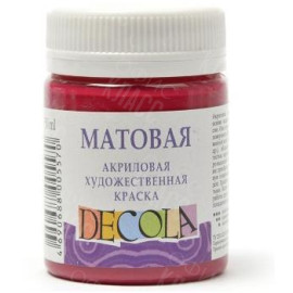 КРАСКА АКРИЛОВАЯ МАТОВАЯ БОРДОВАЯ 50МЛ DECOLA 14328325