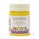 КРАСКА АКРИЛОВАЯ МАТОВАЯ ЖЕЛТАЯ СВЕТЛАЯ 50МЛ DECOLA 14328213