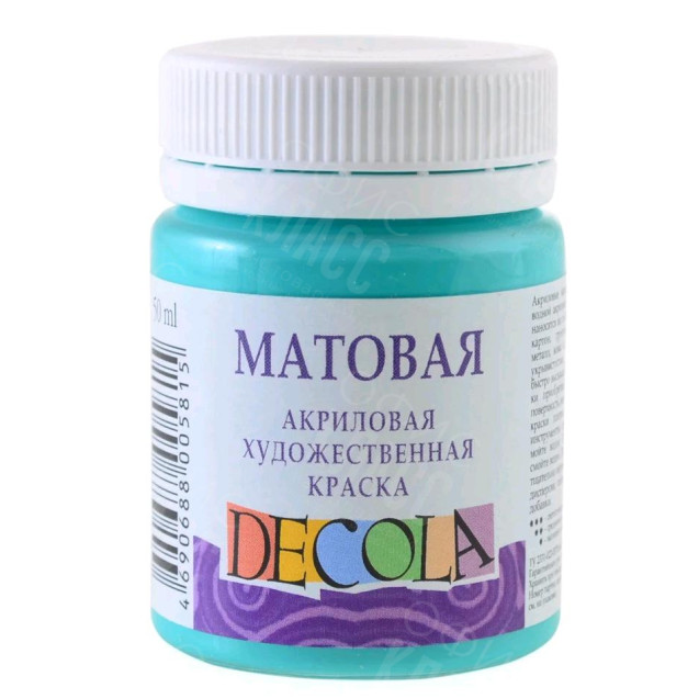 КРАСКА АКРИЛОВАЯ МАТОВАЯ МЯТНАЯ 50МЛ DECOLA 14328735