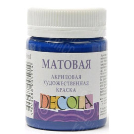 КРАСКА АКРИЛОВАЯ МАТОВАЯ СИНЯЯ ТЕМНАЯ 50МЛ DECOLA 14328517