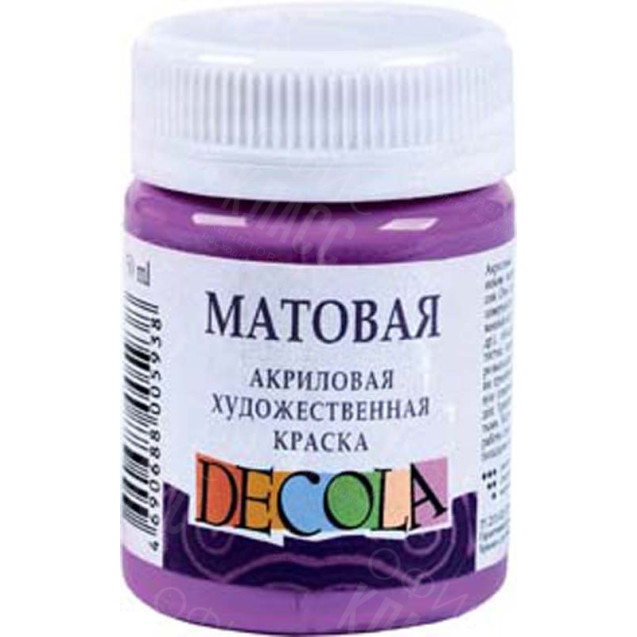 КРАСКА АКРИЛОВАЯ МАТОВАЯ СИРЕНЕВАЯ 50МЛ DECOLA 14328616