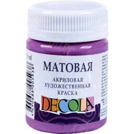 КРАСКА АКРИЛОВАЯ МАТОВАЯ СИРЕНЕВАЯ 50МЛ DECOLA 14328616