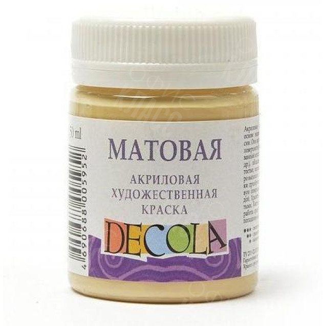 КРАСКА АКРИЛОВАЯ МАТОВАЯ ТЕЛЕСНАЯ 50МЛ DECOLA 14328235