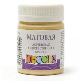КРАСКА АКРИЛОВАЯ МАТОВАЯ ТЕЛЕСНАЯ 50МЛ DECOLA 14328235