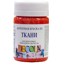 КРАСКА АКРИЛОВАЯ ТКАНЬ КРАСНАЯ 50МЛ DECOLA 4128331