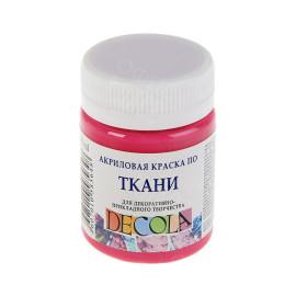 КРАСКА АКРИЛОВАЯ ТКАНЬ РОЗОВАЯ СВЕТЛАЯ 50МЛ DECOLA 4128335