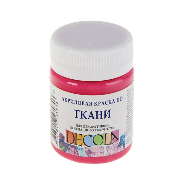 КРАСКА АКРИЛОВАЯ ТКАНЬ РОЗОВАЯ СВЕТЛАЯ 50МЛ DECOLA 4128335