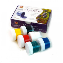 КРАСКИ  6 ЦВЕТОВ АКРИЛОВЫЕ ХУДОЖЕСТВЕННЫЕ 15МЛ НАБОР 22С 1408-08 ЛУЧ