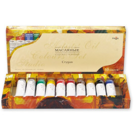 КРАСКИ 10 ЦВЕТОВ МАСЛЯНЫЕ ХУДОЖЕСТВЕННЫЕ 18МЛ НАБОР СТУДИЯ 201005 ГАММА