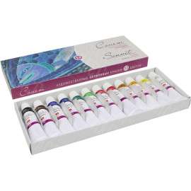 КРАСКИ 12 ЦВЕТОВ АКРИЛОВЫЕ 10МЛ НАБОР СОНЕТ 2841095 (ТУБЫ)