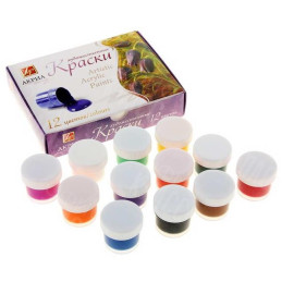 КРАСКИ 12 ЦВЕТОВ АКРИЛОВЫЕ ХУДОЖЕСТВЕННЫЕ 15МЛ НАБОР 22С 1409-08 ЛУЧ