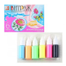 КРАСКИ 6 ЦВЕТОВ ВИТРАЖНЫЕ ФЛУОРЕСЦЕНТНЫЕ С БЛЕСТКАМИ 17C 1160-08 ЛУЧ