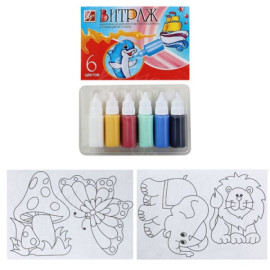 КРАСКИ ВИТРАЖНЫЕ 6 ЦВЕТОВ НАБОР 12C 835-08 ЛУЧ