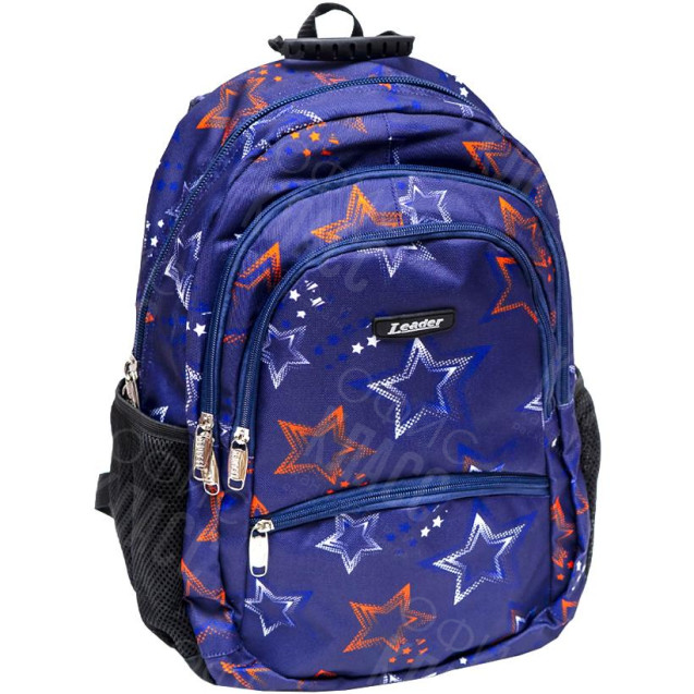 РЮКЗАК ОРТОПЕДИЧЕСКИЙ LEADER CITY "ЗВЕДЫ" M 42*29*15СМ 982509