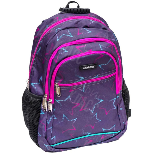 РЮКЗАК ОРТОПЕДИЧЕСКИЙ LEADER CITY "ЗВЕДЫ" M 42*29*15СМ 982529