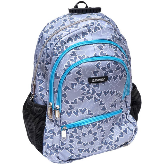 РЮКЗАК ОРТОПЕДИЧЕСКИЙ LEADER CITY "СЕРДЕЧКИ" M 42*29*15СМ 982512