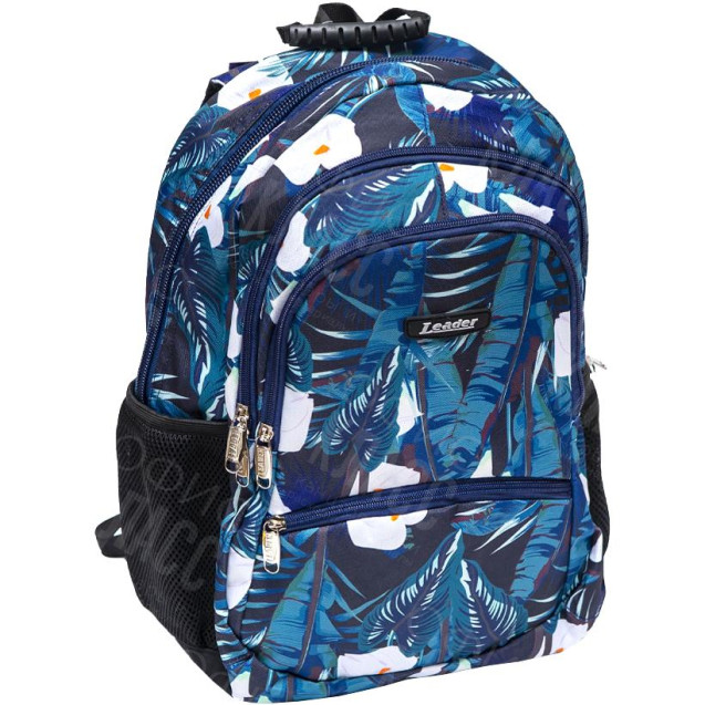 РЮКЗАК ОРТОПЕДИЧЕСКИЙ LEADER CITY "ТРОПИКИ" M 42*29*15СМ 982501