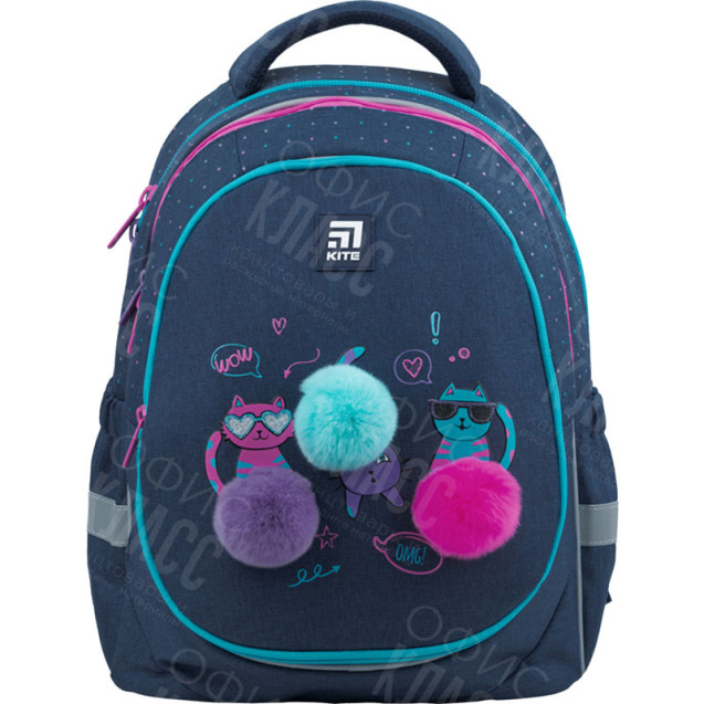 РЮКЗАК ПОЛУКАРКАСНЫЙ KITE EDUCATION WOW CATS K22-700M(2P)-1