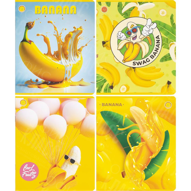 ТЕТРАДЬ 48 ЛИСТОВ КЛЕТКА, СЕРИЯ АРОМАТНАЯ (БАНАН) ТМ ТЕТРАДА ТЕ14310