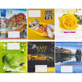 ТЕТРАДЬ ЦВЕТНАЯ ОБЛОЖКА 36 ЛИСТОВ КЛЕТКА 2024