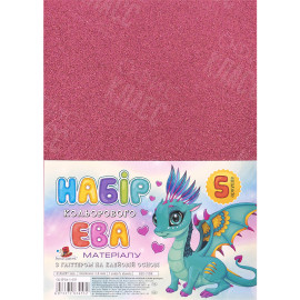 ФОАМИРАН КРАСНО-РОЗОВЫЙ С ГЛИТТЕРОМ НА КЛЕЙКОЙ ОСНОВЕ GL-EVA-1-ADH-037 А4, 21Х29,7СМ, 1.6 ММ,
