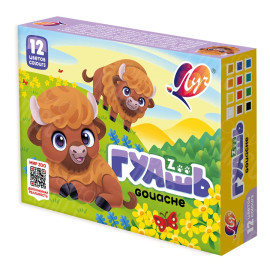 ГУАШЬ 12 ЦВЕТОВ 15МЛ МИНИ ZOO 1252-08  ЛУЧ ГУАШЬ 12 ЦВЕТОВ 15МЛ МИНИ ZOO 1252-08  ЛУЧ