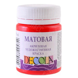 КРАСКА АКРИЛОВАЯ МАТОВАЯ КРАСНАЯ 50МЛ DECOLA 14328331