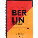 БЛОКНОТ НА СПИРАЛИ AXENT FLAGS BERLIN 8032-05-A, A5, 145X210 ММ, 96 ЛИСТОВ, КЛЕТКА, ТВЕРДАЯ ОБЛОЖКА