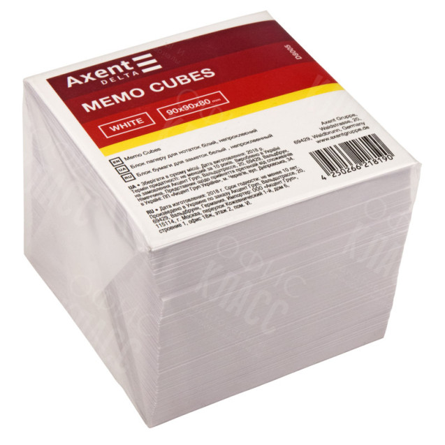 БУМАГА ДЛЯ ЗАМЕТОК БЕЛАЯ 90Х90Х80ММ НЕ ПРОКЛЕЕННАЯ D8005