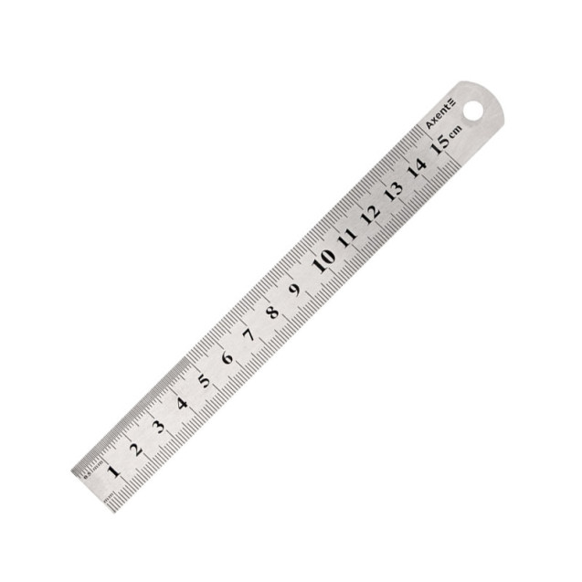 ЛИНЕЙКА 15СМ AXENT 7715-A МЕТАЛЛИЧЕСКАЯ